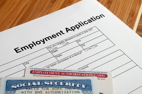 Employment application and ss card